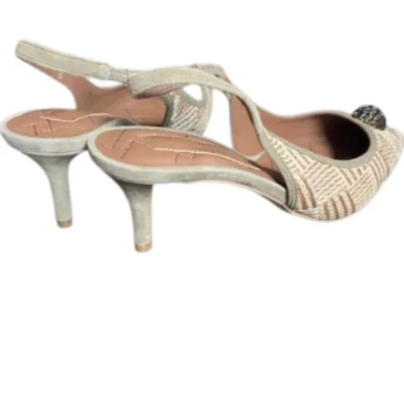 *NEW IN BOX* Kurt Geiger Belgravia Slingback Beige Court - Picture 4 of 6